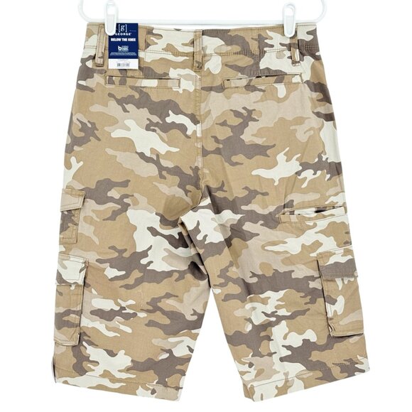 George Men's Desert Camo Below The Knee Messenger Cargo Shorts Size 30 NWT - Picture 2 of 12